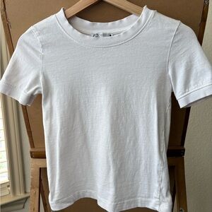 Zara White Short Sleeve Tee Classic Crew Neck